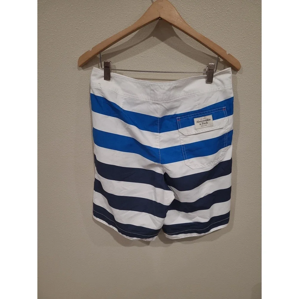 Abercrombie & Fitch striped Board Shorts Men SZ S athletic Swim sports‎ vacation